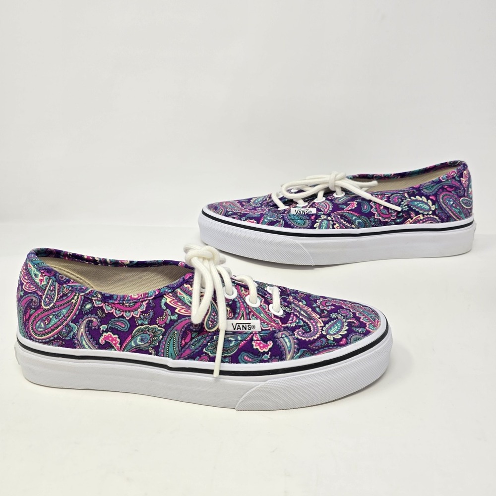 Vans Authentic Purple Paisley Canvas Low Top Sneakers Womens 6 Mens 4.5 - Picture 5 of 16